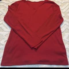 ネックが選べるテレコリブカットソー　Pierrot キーネック　赤　レッド