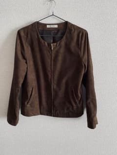 【美品】GLACIER ノーカラージャケット ブラウンのサムネイル