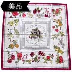◇エルメス◇カレ 90/スカーフ/シルク/花咲く海岸通り/バンダナ/タグ付き ◇エルメス◇カレ 90/スカーフ/シルク/花咲く海岸通り/バンダナ/タグ