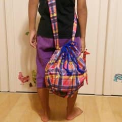 ハンドメイド＊サッカーボール入れ♪(PINKチェック)のサムネイル