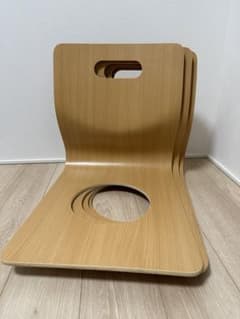 ニトリ　座椅子4セット　ナチュラル色のサムネイル