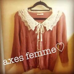 axes femme♡レース襟カーディガンのサムネイル