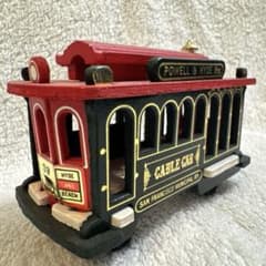 サンフランシスコ ケーブルカー 木製おもちゃ 鉄道 乗り物 インポート