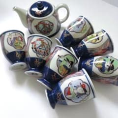 VOC オランダ船 南蛮黒船文 金彩 色絵 茶器 急須 湯呑み タンブラー 7 