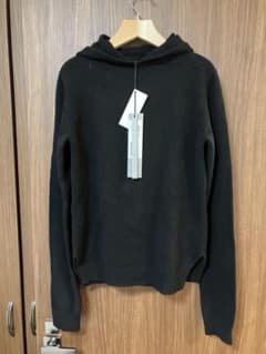 リックオウエンス カシミヤ黒 フード付き ニットセーター 長袖 新品 