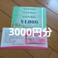 スギホールディングス 株主優待券 3000円分　パスポートのサムネイル