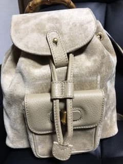 【GUCCI】グッチ ミニリュック スエード ベージュ バンブーリュックのサムネイル