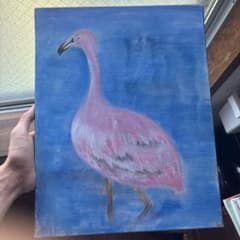 フラミンゴの絵画 アート キャンバスのサムネイル