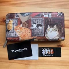 新品未使用✨マンハッタナーズ 長財布 猫柄 ラウンドジップ - メルカリ