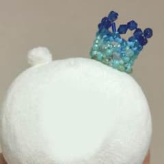 ハンドメイド ぬい用ビーズティアラ 青のサムネイル