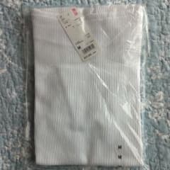 ユニクロ　リブボートネックTシャツ　5分袖　ホワイト