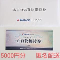 最新 ヤマダ電機　株主優待券（お買物優待券）5000円のサムネイル