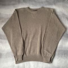 90s Croft & barrow 前Vコットンニット ベージュ L 短丈のサムネイル