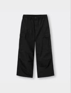 GU ジーユー スーパーワイドカーゴパンツ ブラック Lサイズ