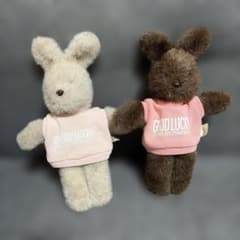 昭和レトロ　sekiguchi うさぎ　ぬいぐるみ　ペア　服　ピンク　日本製 昭和レトロ sekiguchi うさぎ ぬいぐるみ ペア 服 ピンク 日本製