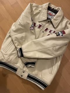 超希少‼︎B系最高傑作AVIREX本革レザーバーシティジャケットスタジャンXL刺繍のサムネイル