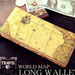 ☆値下げ！！完全新品！！世界地図柄の長財布！！︎限定出品！！☆のサムネイル