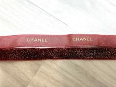 CHANEL キラキラリボン 赤 ピンク　約110cmのサムネイル