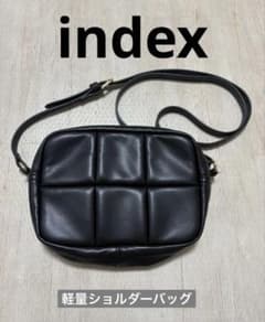キルティングデザイン 黒 斜めがけショルダーバッグ index インデックス軽量