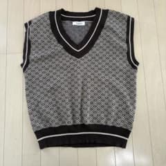 SONNYLABEL 総柄ニットベスト Vネック ブラウンのサムネイル
