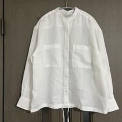 即納】FRAMeWORK フレームワーク フレンチリネンドロストシャツ 白
