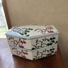 宝泉窯　麦絵　六角陶箱　蓋物 京焼 宝泉窯 二段重 蓋付き 重箱 六角 陶器 - メルカリ