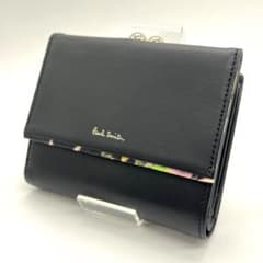 美品　ポールスミス　三つ折り財布　がま口　花柄　　レザー　ペダルプリント 美品 ポールスミス 三つ折り財布 がま口 花柄 レザー ペダル