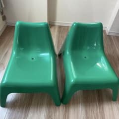 IKEA BUNSO ブンソー屋内外用プラスチックチェア　グリーン緑　2脚 IKEA BUNSO ブンソー屋内外用プラスチックチェア グリーン緑 2脚