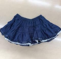 平成 Y2K 姫ギャル カジュアル デニム ティアード フリル スカパンのサムネイル