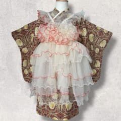 【新作】七五三 着物 ハンドメイド 女の子 被布 レース被布　ピンパネル 新作】七五三 着物 ハンドメイド 女の子 被布 レース被布 ピンパネル