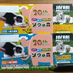 那須サファリパーク 割引券　大人2枚　子ども1枚のサムネイル