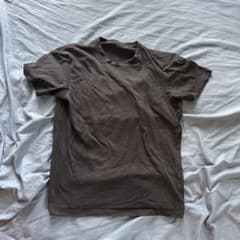 メンズ クルーネック 半袖Tシャツ ダークブラウンのサムネイル