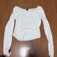 Dazy リブ 長袖トップス ホワイト Mサイズのサムネイル