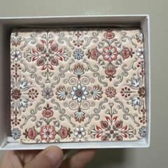 新品未使用】浅草文庫 シルクロード 友禅染 江戸小紋 二つ折り 財布