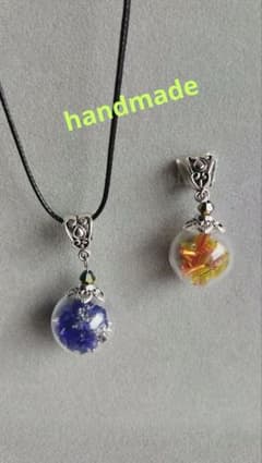 ハンドメイド ネックレス チャーム 2点セット（シルバーチェーンに変更可）のサムネイル