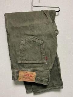 【デニム】Levis501 W34L30ストレート グリーン　オリーブのサムネイル
