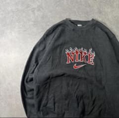 NIKE 90s スウェット トレーナー 刺繍ロゴ グレー ファイヤー Lのサムネイル