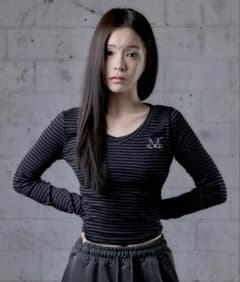 MUCENT ストライプ長袖Tシャツ ブラックのサムネイル