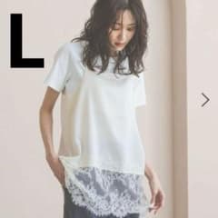 GLOBAL WORK サテンレースキャミ Lサイズ オフホワイトのサムネイル