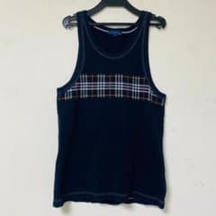 美品 BURBERRY バーバリー チェック タンクトップ ブラックサイズM