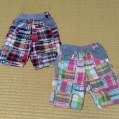 チェックハーフパンツ 100 ２点セットのサムネイル