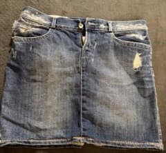 ダメージ加工 デニムミニスカートのサムネイル
