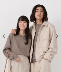 GLOBAL WORK メルティクルーネックプルオーバー グレージュ XL