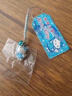ハローキティ　幼稚園バス　根付け　ストラップ　　ブルー 2004 ハローキティ 忍野八海 山梨 2004 ご当地根付けストラップ 未開封品