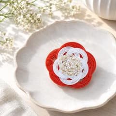水引 髪飾り ハンドメイド 和装小物 七五三 成人式　赤のサムネイル