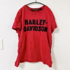 Vintage Harley-Davidson T-shirt, size L, red, double-sided print, 2019 model.