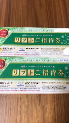 高鷲スノーパーク　ダイナランド　リフト券　２枚のサムネイル