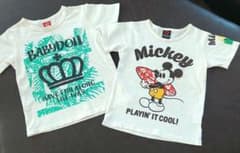BABY DOLL2枚セット 半袖Tシャツ 綿100% ミッキーのサムネイル