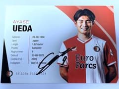 日本代表　上田綺世　フェイエノールト　オートグラフカード　直筆サイン 日本代表 上田綺世 フェイエノールト オートグラフカード 直筆サイン