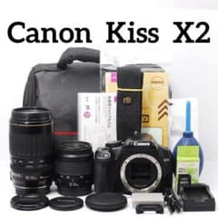 Canon Kiss X2 ダブルズーム望遠300mm 初心者 一眼レフバック付 Canon Kiss X2 ダブルズーム望遠300mm 初心者 一眼レフバック付 - メルカリ